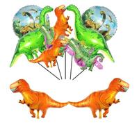 10 globos de aluminio de dinosaurio grandes de aluminio Mylar para decoraciones gigantes y lindas de fiesta de dinosaurios para niños, suministros de decoración temática de dinosaurios de la selva