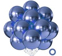 10 globos metálicos azul marino de 18 pulgadas, globos de helio de látex grueso cromado para cumpleaños, fiesta familiar, boda, fiesta, baby shower, suministros de decoración