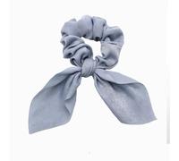 10 gomas elásticas para el pelo con lazo, orejas de conejo, conejo, lazo para las orejas, bandas de satén, anillos para el pelo, forma de orejas de conejo, para mujeres y mujeres, gris claro