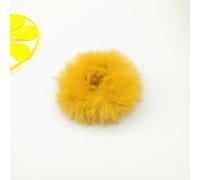 10 gomas para el pelo de piel sintética, gomas para el pelo de peluche, elásticas, para coletas, accesorios para el pelo, pompones, diademas, para mujeres y niñas, color amarillo #2