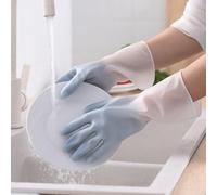 10 guantes de cocina de goma gruesa, resistentes al calor, impermeables, guantes de limpieza antideslizantes para lavar platos, lavandería, verduras, guantes de látex reutilizables duraderos