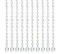 10 guirnaldas de cristal en forma de lágrima de repuesto para candelabros de cristal colgantes para candelabros de araña, decoración de boda (transparente)