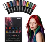 10 Hair Chalk - Festive Fun Hair Chalk Combs, Girls Christmas Gifts, Skin Safe Materials, Perfect for Festivals & Party (Two sets)