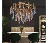10 Head Crystal Chandelier G9 Limited Edition Vintage Copper Art Chandelier Elegant Crystal Chandelier Interior Living Room Bedroom Poor Restaurant Island Drop Shape Crystal Villa Ceiling L
