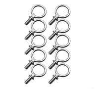 10 hebillas de anillo de arnés de carro de acero inoxidable con pernos M10, bordes lisos para correas de cuero, riendas y bridas, accesorios de estabilidad ecuestre (nuez)