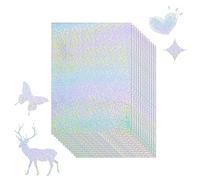 10 Hoja Pegatinas Holográficas a4,Lámina Transparente Autoadhesiva,Papel para Decoración de Manualidades,Papel Adhesivo Impermeable de Vinilo,para Impresora de Inyección de Tinta/Láser