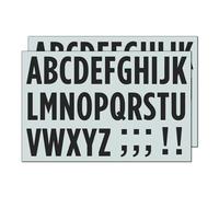 10 Hojas, 50mm - Pegatinas Letras Adhesivas Grandes, Vinilo Impermeable - Negro