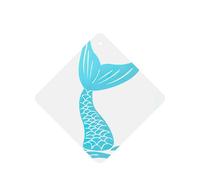10 hojas aromáticas de ambientador de coche con estampado de cola de sirena, accesorios para colgar en el coche con cuerdas para decoración