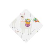 10 hojas aromáticas de ambientador de coche con estampado de llama, accesorios para colgar en el coche con cuerdas para decoración