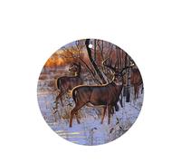 10 hojas aromáticas de ambientador de coche con impresión de ciervos, accesorios para colgar en el coche con cuerdas para decoración