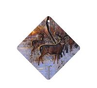 10 hojas aromáticas de ambientador de coche con impresión de ciervos, accesorios para colgar en el coche con cuerdas para decoración