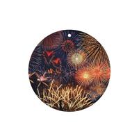 10 hojas aromáticas para ambientador de coche, con impresión de fuegos artificiales, accesorios para colgar en el coche con cuerdas para decoración