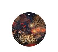 10 hojas aromáticas para ambientador de coche, con impresión de fuegos artificiales, accesorios para colgar en el coche con cuerdas para decoración