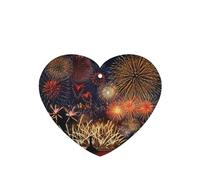 10 hojas aromáticas para ambientador de coche, con impresión de fuegos artificiales, accesorios para colgar en el coche con cuerdas para decoración