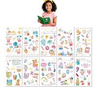 10 Hojas Bonitas Pegatinas Temporales Con Dibujos Animados Para La Vuelta Al Cole Ideales Para Niños Y Sus Libros