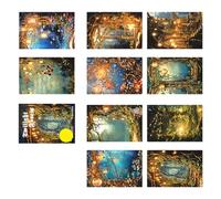 10 hojas de calcomanías de escena de paisaje, serie de bosques estéticos, álbumes de recortes, diario, serie de bosques, álbumes de recortes