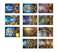 10 hojas de calcomanías de escena de paisaje, serie de bosques estéticos, álbumes de recortes, diario, serie de bosques, álbumes de recortes