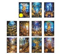 10 hojas de calcomanías decorativas para manualidades, colección de bosques, para decoración de manualidades, diario, escena, paisaje, bosques, serie