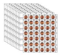 10 hojas de colección de monedas, página de bolsillo para monedas con 420 bolsillos, fundas para carpetas de monedas con 9 agujeros estándar para álbum de monedas. Soporte de almacenamiento para