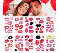 10 hojas de Halloween labios impresión cara tatuaje pegatinas para adultos, hombres, mujeres, niñas, niños, fiesta de Halloween maquillaje