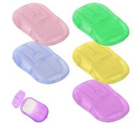 10 hojas de jabón de jabón, jabón de viaje, adecuado para viajes, camping y actividades al aire libre (amarillo/morado/verde/azul/rosa)