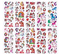 10 Hojas de Pegatinas con Tema de Unicornio Pegatinas Hinchadas de Unicornio 3D Pegatinas de Unicornio de Dibujos Animados para Premios de Recompensas Favor de Fiesta