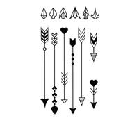 10 hojas de pegatinas de tatuajes de tótem negros, tatuajes temporales impermeables falsos for cuello, mano, brazo, arte corporal for hombres y mujeres(39)