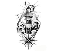 10 hojas de pegatinas de tatuajes de tótem negros, tatuajes temporales impermeables falsos for cuello, mano, brazo, arte corporal for hombres y mujeres(37)