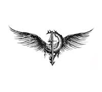 10 hojas de pegatinas de tatuajes de tótem negros, tatuajes temporales impermeables falsos for cuello, mano, brazo, arte corporal for hombres y mujeres(21)