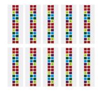 10 hojas de pestañas de plástico PET de colores, pegatinas autoadhesivas impermeables para clasificación de archivos y codificación de colores, divisores autoadhesivos extraíbles