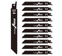 10 hojas de sierra alternantes bimetálicas para corte de metal, hojas de sierra de sable de 14TPI de 150 mm para tubos de metal, hoja de sierra de metal de corte rápido, universal para sierras de