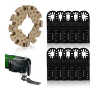 10 hojas de sierra multiherramienta, con 1 adaptador, accesorio oscilante, hojas de sierra oscilantes y adaptador universal para Fein Multimaster Bosch Black and Decker