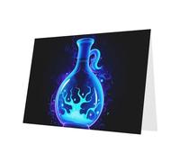 10 hojas de tarjetas navideñas de poción mágica, sobre gris, adecuadas como tarjetas de invitación de aniversario de boda y fiesta