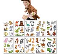 10 Hojas De Tatuajes Temporales De Animales De La Selva Para Niños, Lindas Pegatinas Para Fiestas De Amigos Del Bosque