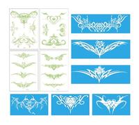 10 Hojas de Tatuajes Temporales en el Pecho para Mujeres, Pegatinas de Tatuajes de Súcubo Sexy, Tatuajes Falsos Luminoso, Tatuajes Fiesta Adultos, Tattoos Temporales Damas para Glúteos/Abdomen/Cintura