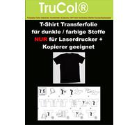 10 hojas DIN A3 papel de transferencia de película de transferencia de lámina camiseta para los textiles de colores oscuros para impresoras láser copiadoras - transferencia - Papel para copiadora láser a color / impresoras de transferencia térmica de imágenes y letras en telas negras u oscuras y otros medios porosos.