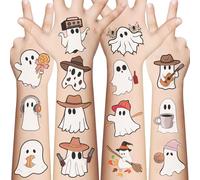 10 hojas grandes de tatuajes temporales de Halloween precortados para niños, Halloween, festivales, tatuajes, decoración del espíritu, brazo, fiesta de Halloween, decoración y obsequios