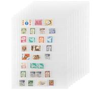 10 Hojas Insertos para álbumes de sellos, 160 bolsillos transparentes 197x29mm, sujetapáginas de doble cara 9 agujeros estándar para coleccionistas IS02D810