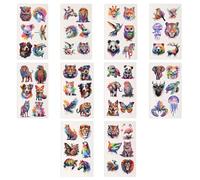 10 Hojas Kids Tattoos Temporales, Acuarela Animal Temporales Tatuajes Lindo Falso Stickers para Cuerpo Brazo Hombro para Suministros Fiesta de Cumpleaños (Estilo 2)
