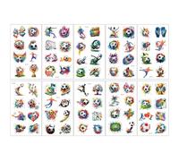 10 Hojas Mariposas、Sirena、Animales del mar impermeables tatuajes temporales, estilos mixtos tatuajes de dibujos animados, regalos de maquillaje de fiesta (M)