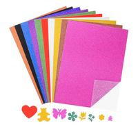 10 Hojas Papel Brillante para Manualidades,Color Aleatorio 80 g/m²-A4 Autoadhesivas Cartulina con Purpurina para Scrapbooking Tarjetas de Felicitación Navidad Cumpleaños etc Decoracíon (21 × 29.7cm)