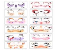 10 hojas pegatinas de la cicatriz del tatuaje de Halloween, Tatuaje de cara pegatinas de cara para mujeres hombres mascarada Halloween Cosplay partido maquillaje props (K)