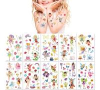 10 Hojas Pegatinas De Tatuajes Temporales Con Temática De Hadas Para Niños Perfectas Como Regalo De Cumpleaños Para Niñas