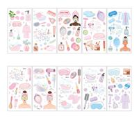 10 Hojas Pegatinas De Tatuajes Temporales Para Fiestas De Spa, Decoraciones Coloridas Y Bonitas, Que No Se Caen Fácilmente.