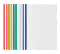 10 Hojas Plástico Carpeta de Archivos con Barra Deslizante, Transparente A4 Cubierta de Encuadernación de Reporte para Casa Escuela Oficina Documentos Organizador (5 Colores)