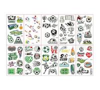 10 Hojas Tatuajes Fútbol para Niños, Tatuajes Luminosos de Dibujos Animados, Juego de Pegatinas de Tatuajes de Fútbol, Tema Fútbol Tatoos Infantiles Impermeable,Accesorios De Fiesta De Fútbol