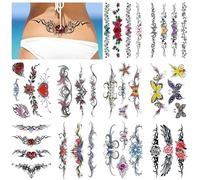 10 Hojas Tatuajes Temporales, Tatuajes Temporales Adultos Mujer Impermeable Diversión Pegatinas, Falsas Realistas Cintura Cubierta Cicatriz, Tatuajes Pegatinas Para Mujer Hombres