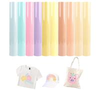 10 Hojas Vinilo Textil Termoadhesivo, 30,5x25cm Vinilo para Plotter Cricut, Fácil de Cortar, Papel de Transferencia Termica, Vinyl para Textil de Calor para Ropa de Bricolaje Sombrero Tela Camisetas