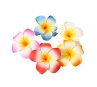 10 horquillas multicolor de flores hawaianas de plumeria hawaiana, horquillas para el pelo, para fiesta en la playa, horquillas para el pelo de flores tropicales artificiales para boda, clips y