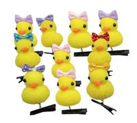 10 horquillas para el pelo de pato amarillo, juego de horquillas de pato pequeño, pinzas para el pelo de animales de pato de dibujos animados, lindas pinzas de pelo de felpa de pato, pinzas de pelo